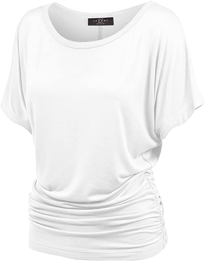 photo de MBJ Women's Solid Short Sleeve Boat Neck V 